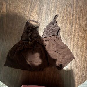 Garage Brown Cropped Knit Bralette Top